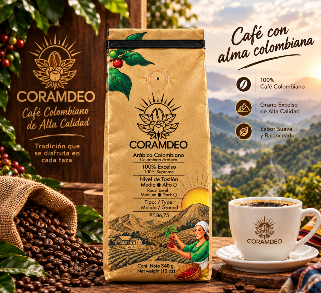 Café Colombiano Coramdeo en Montañas