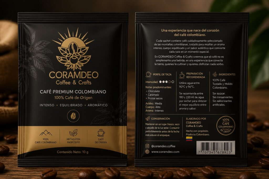 sachets de café premium CORAMDEO Coffee & Crafts