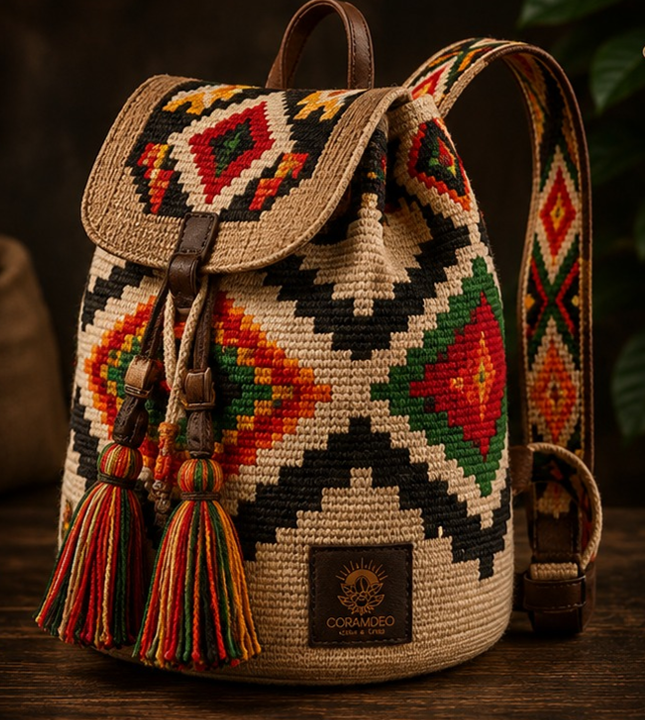 Bolsa Artesanal CORAMDEO – Hecha a Mano con Detalles Únicos
