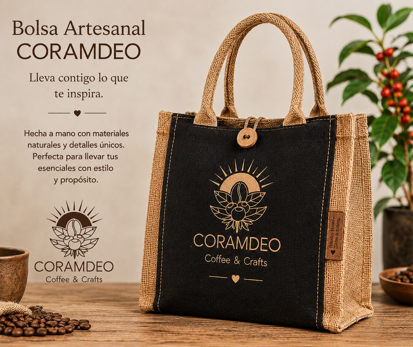 Bolsa Artesanal CORAMDEO – Hecha a Mano con Detalles Únicos - Imagen 2